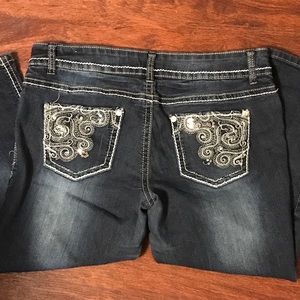 Sparkly Sequin & Rhinestone Cropped Jeans